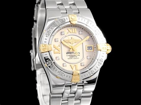 breitling starliner 30 gold diamonds pearl|Pre.